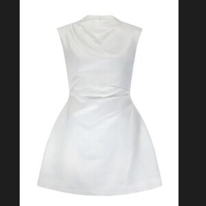 Odd Muse Satin Straight Neck Mini Dress